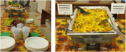hearty breakfast casserole in steamer tray